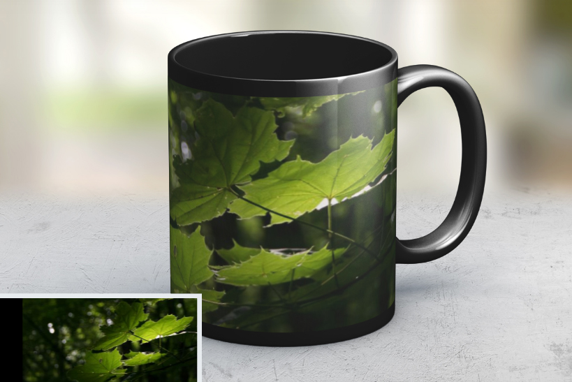 leaf photo mug