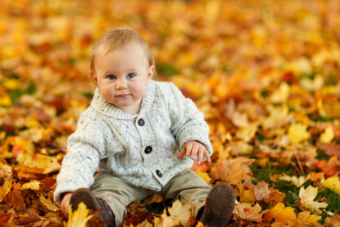 fall baby photo