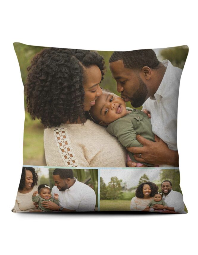 family photo pillow with custom layout