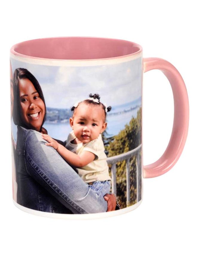 11oz pink photo mug