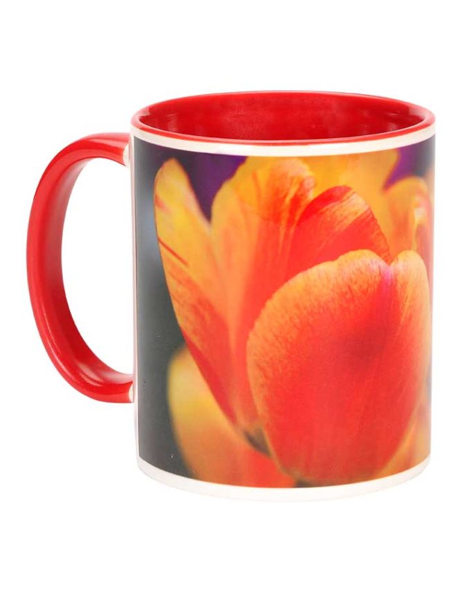 11oz red ceramic photo mug