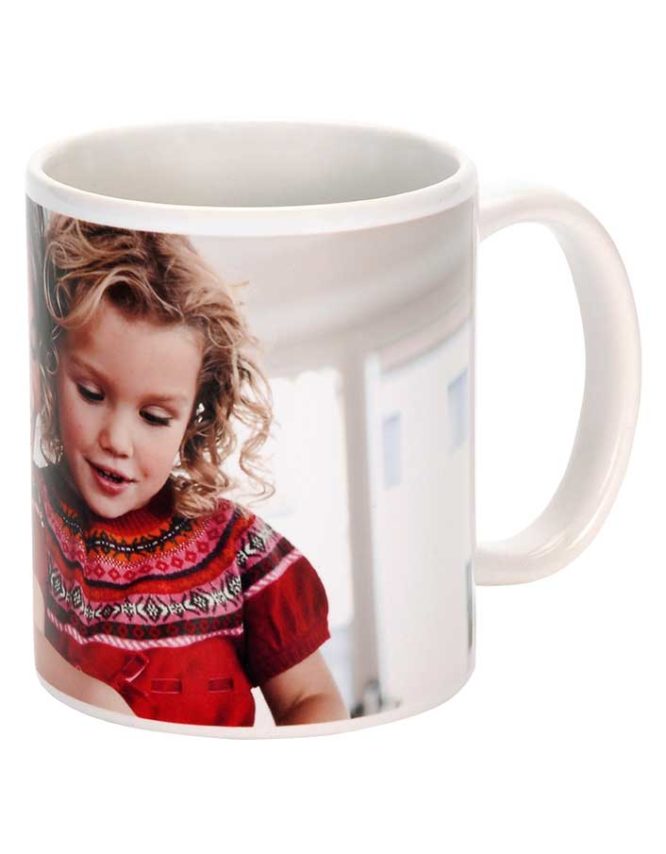 11oz white ceramic photo mug