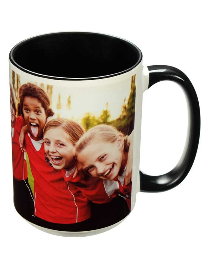 15oz black photo mug