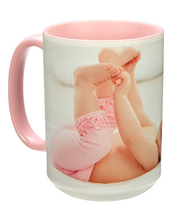 15oz pink photo mug