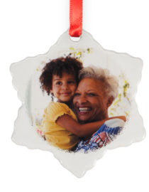 grandma and me photo ornament ceramic snowflake
