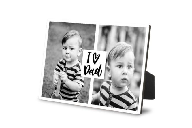 "I Heart Dad" Desktop Photo Plaques 1