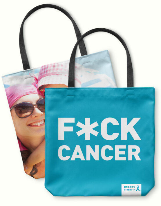 F*ck Cancer Custom Printed Canvas Bag with Personalized Photo