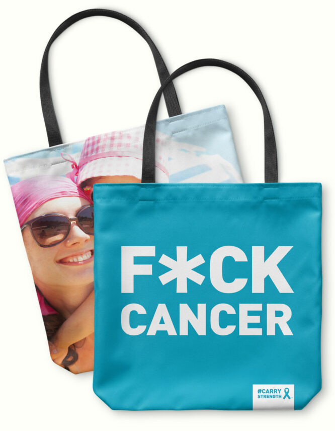 F*ck Cancer Custom Printed Canvas Bag with Personalized Photo