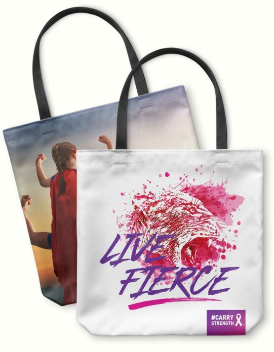 live fierce fight cancer photo tote bag