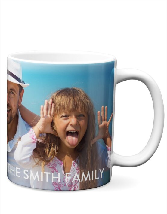 Personalized Love Script Mug with family photo from goodprints