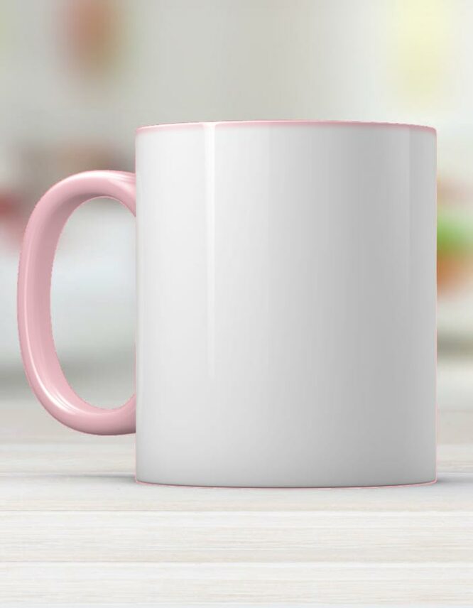 pink ceramic photo mug