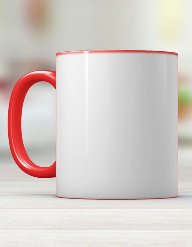 red photo mug