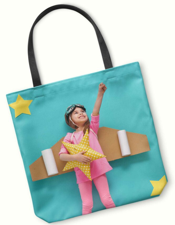 fun kid photo tote bag