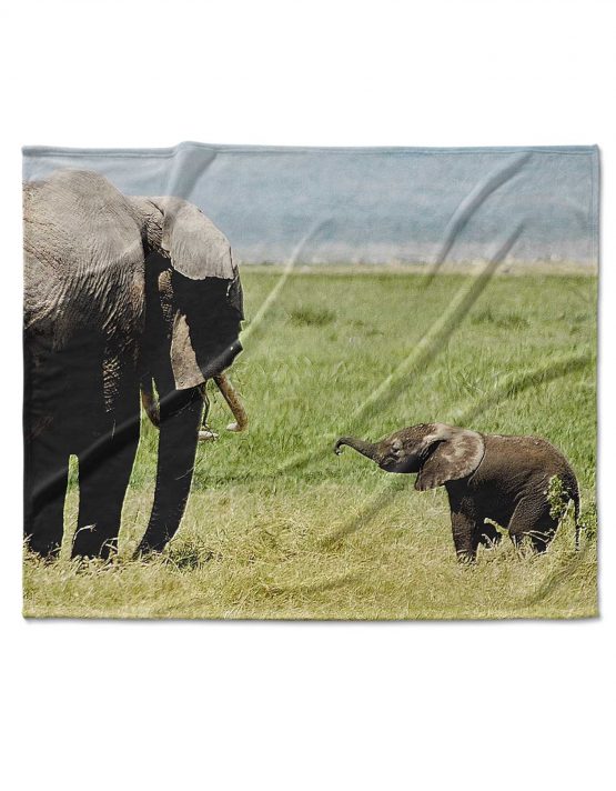 baby elephant custom photo blanket