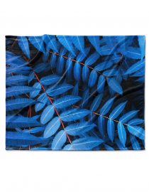 blue leaves on custom photo blanket