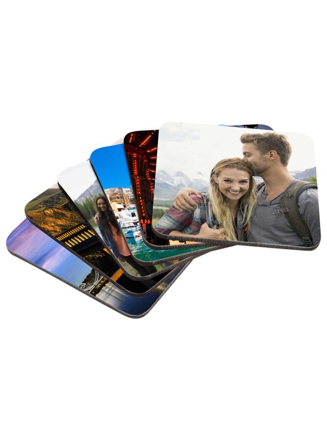 personalized photo coasters multi image set