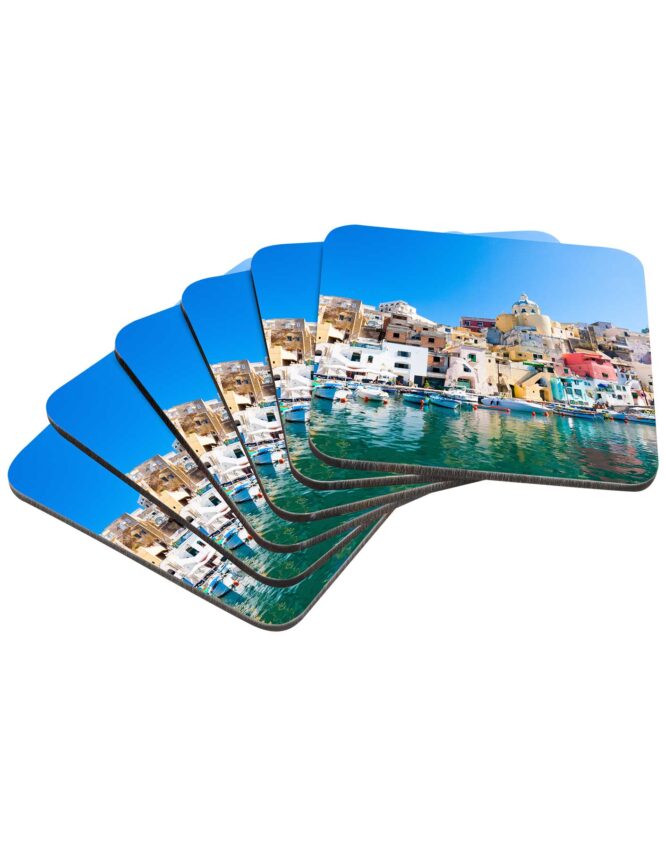 personalized photo coasters single image set