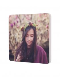 wood square photo magnet