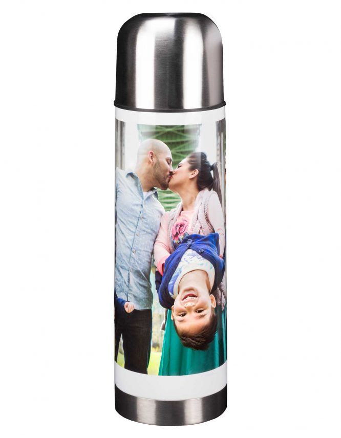 stainless steel thermos with custom photo print