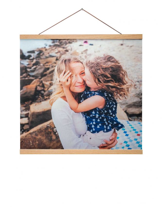 Hanging Custom Canvas Print with a family photo from Goodprints