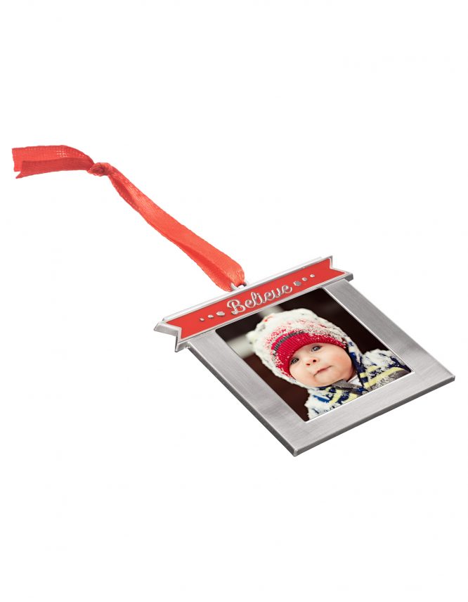 Believe Custom Metal Photo Ornament