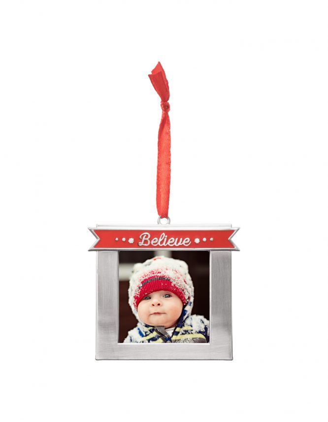 Believe Custom Metal Photo Ornament