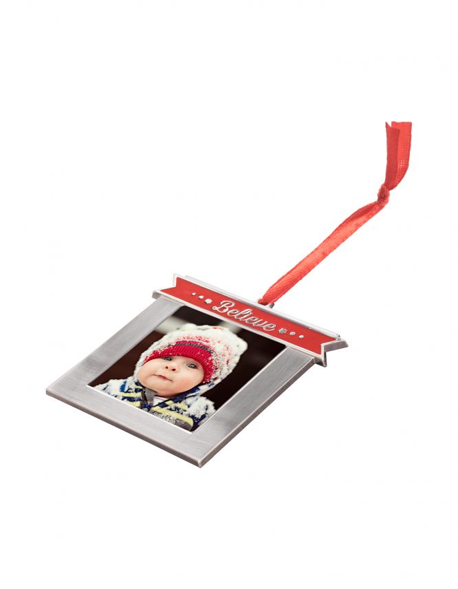 Believe Custom Metal Photo Ornament