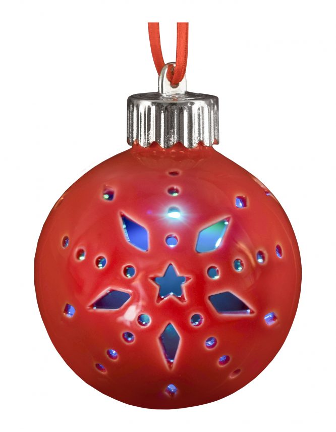 Red Globe LED Photo Ornament