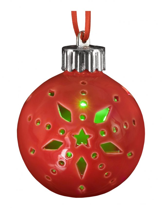 Red Globe LED Photo Ornament