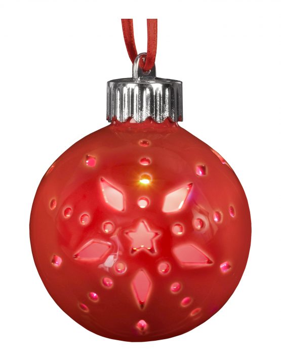 Red Globe LED Photo Ornament