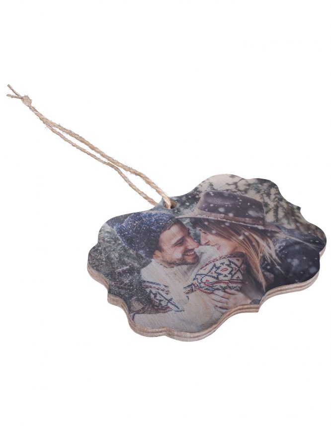 personalized wood photo ornament