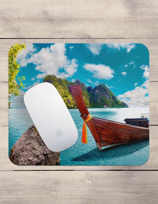 mousepad with vacation photo printed on it